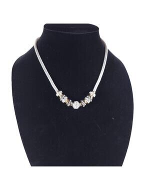Two Tone Silver and Gold Necklace Pandora Style Tube Chain Joe Fresh